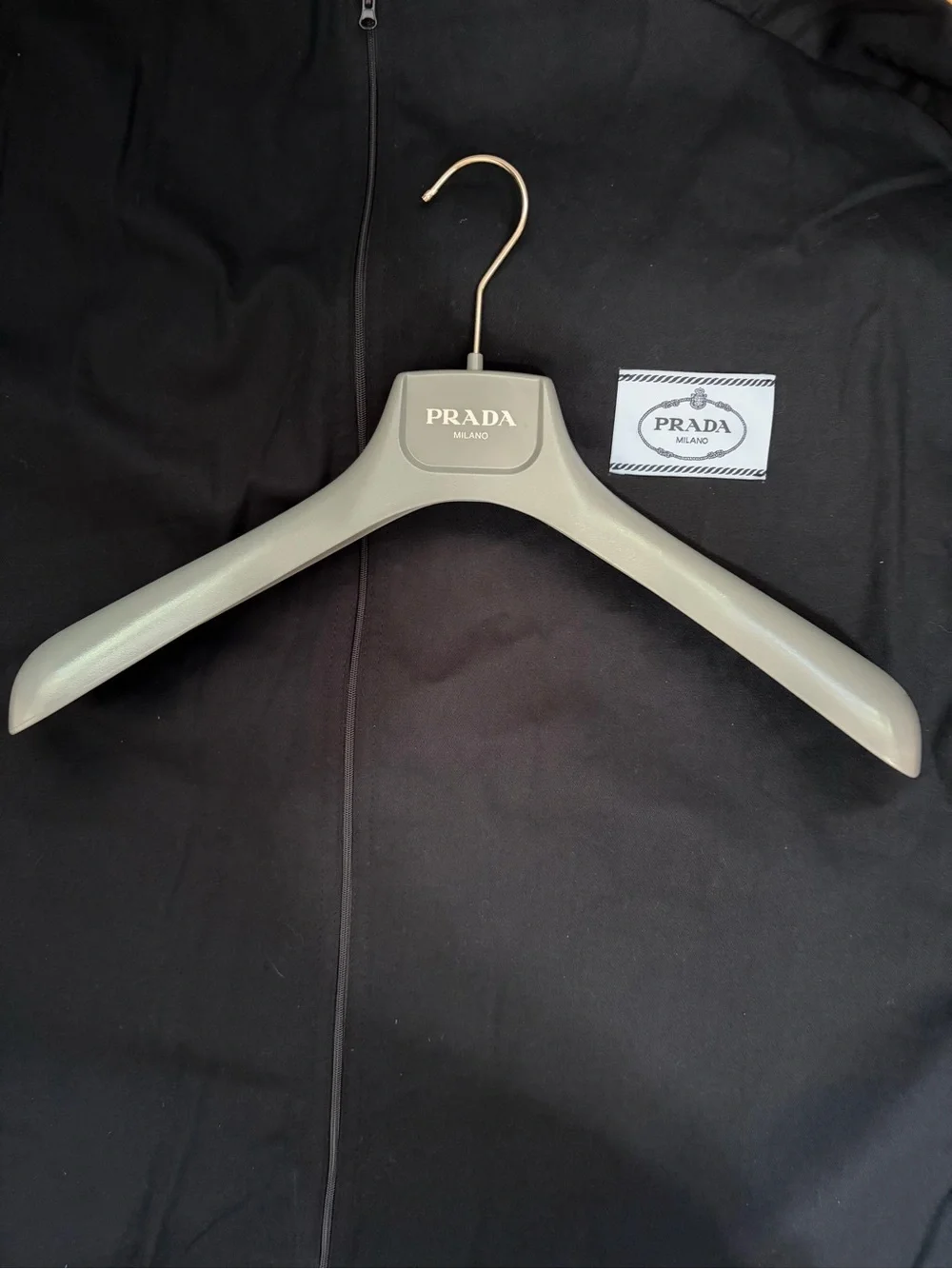 PRADA Garment Carrier Suit Bag Black Cotton With Logo +PRADA Hanger Large